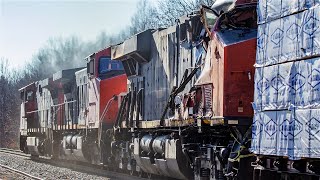 CN 2509 Leads Destroyed CN 2997 at Torrance ON 11162024 [upl. by Ahtamat308]