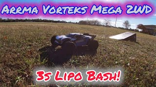 Arrma Vorteks Mega 2WD  3s Lipo Bash [upl. by Yrrac]