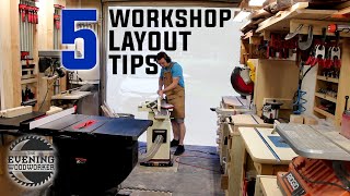 Workshop Design  5 Keys to a Small Shop Layout  Evening Woodworker [upl. by Etti]