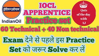 IOCL APPRENTICE EXAM PRACTICE SET1  iocl ioclexam ioclrecruitment ioclapprentice [upl. by Yeldnarb]