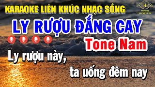 Karaoke Liên Khúc Chọn Lọc Nhạc Xưa Tone Nam  Nhạc Trữ Tình  Ly Rượu Đắng Cay  Trọng Hiếu [upl. by Henriha]