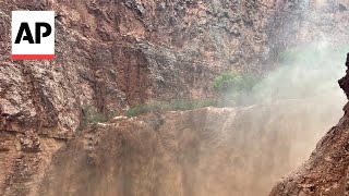 Hikers recount evacuating during Grand Canyon flash flood [upl. by Nomelif22]