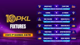 PKL Season 10 Schedule amp Venues  Pro Kabaddi [upl. by Salkin]