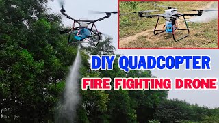 DIY Fire Fighting Drone Quadcopter  50kg Weight Load [upl. by Ennairod]