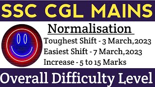 SSC CGL MAINS Normalisation  Easiest Shift  Toughest Shift  SSC CGL TIERII Normalisation [upl. by Tj]