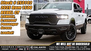 2025 Ram 1500 REBEL GT PKG LVL 2 TECH BED UTILITY RAMBOX PANO ROOF at Vaughan Chrysler stock 250102 [upl. by Leasi573]