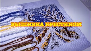 Вышивка крестиком Фикс Прайс Зима  Старт процесс финиш [upl. by Ytte]