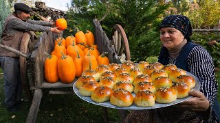 Sweet Pumpkin Buns  Cozy Autumn Recipe 🍂🍁 [upl. by Samoht995]