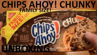 Unboxing Chips Ahoy Chunky Chocolate Chip Cookies Family Size [upl. by Oralla]