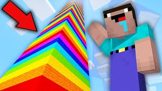 WHERE DOES LEAD THIS HIGHEST RAINBOW PILLAR IN MINECRAFT  100 TROLLING TRAP [upl. by Kerrie16]