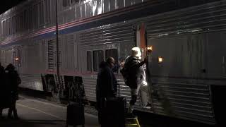 EB California Zephyr makes scheduled stop at Ft Morgan CO  22112024 [upl. by Amikan]