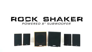 DEMO of the ROCK SHAKER 8 inch Black amp Classic 400w Powered and Ported Home Theater Subwoofer [upl. by Ermentrude]