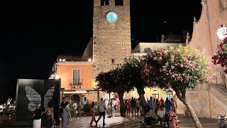 Hotel Ariston Teatro Anticio di Taormina restaurant’s and streets July 2022 [upl. by Ahsieket]