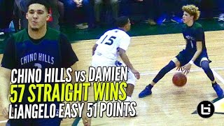 LiAngelo Ball 52 POINTS amp LaMelo Ball Gets SHIFTY Chino Hills vs Damien Pt 2 FULL Highlights [upl. by Feetal]