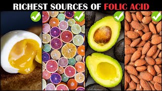 Richest Sources Of Folic Acid Vitamin B9 Foods Rich In Folic AcidFolateVitamin B9 [upl. by Baecher]