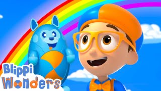 The Colors of the Rainbow Blippi Edition📖Blippi Wonders📖Moonbug Kids📖Learning Corner [upl. by Arima]