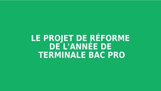 Le projet de réforme de lannée de terminale bac pro 2024  Décryptage des annonces  octobre 2023 [upl. by Ainirtac]