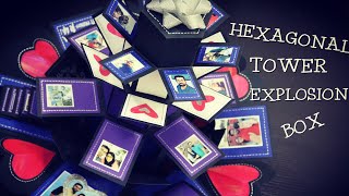 Hexagonal tower box Explosion box Surprise gift for husband [upl. by Trebeh]