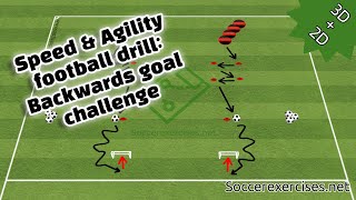 Speed amp Agility football drill Backwards goal challenge  Soccer Exercises  307 [upl. by Slaby]