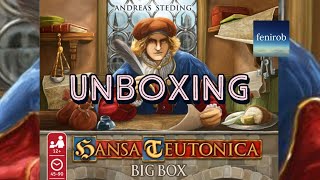 Hansa Teutonica Board Game Big Box  Unboxing No Talking [upl. by Airamat]