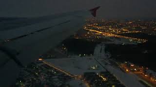 Night winter landing in Moscow [upl. by Ahsiniuq]