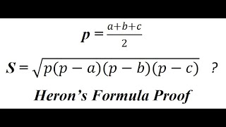 CHỨNG MINH CÔNG THỨC HERON HERONS FORMULAR PROOF [upl. by Ydnak]