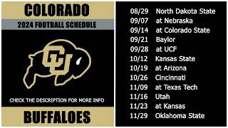 2024 Colorado Buffaloes Football Schedule [upl. by Lacie]