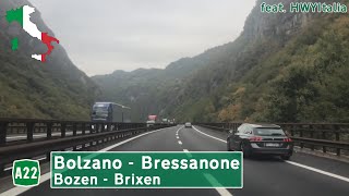 Italy I A22 BolzanoBozen  BressanoneBrixen wHWYitalia [upl. by Brunhilda]