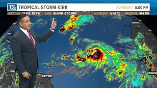 Tropics Update Tropical Storm Kirk forms along with another potential storm in the Gulf of Mexico [upl. by Annaili]