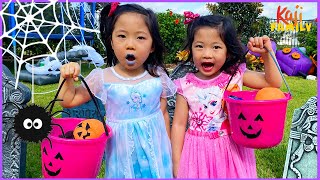 Halloween Trick or Treat Activities with Emma and Kate [upl. by Hsot]