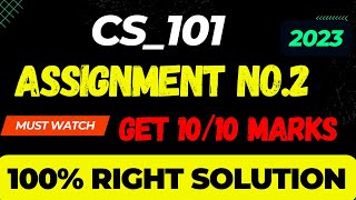 CS101 Assignment 2 2023Cs101 Assignment 2 Fall 2022cs101 assignment 2 solution 2023cs101 [upl. by Jaehne522]