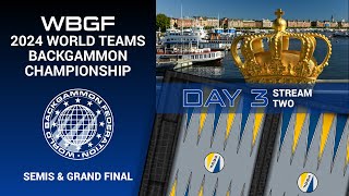 Day 3 Stream 2 Semifinals amp Grand Final  WBGF 2024 World Teams Backgammon Championship [upl. by Llekim]