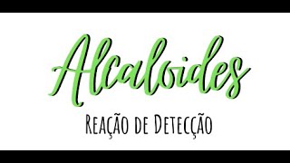 Reação de identificação  Alcaloides [upl. by Paten]