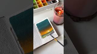 Sunset painting using himi gouache paints artshorts art shortviral gouachepainting drawing diy [upl. by Nord884]