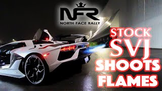 Owner Makes STOCK LAMBORGHINI AVENTADOR SVJ Shoot FLAMES [upl. by Ikairik]