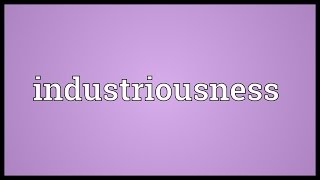 Industriousness Meaning [upl. by Enyamert]