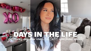 VLOG Galentines Day New Couch GRWM Apartment Updates  Marie Jay [upl. by Lanford134]