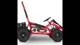 MotoTec Mud Monster Kids Gas Powered 98cc Go Kart Full Suspension Red [upl. by Nohj957]