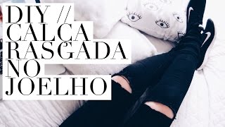 DIY Como fazer calça rasgada no joelho [upl. by Eadwina]