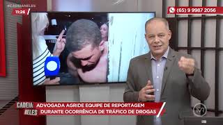 Advogada agride equipe de reportagem durante ocorrência de tráfico de drogas [upl. by Ylatan]