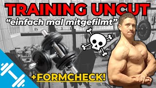 Effektiver Muskelaufbau  Training mit Erklärung UNCUT aktueller Formcheck [upl. by Redlac24]