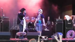 Gene Simmons Band  Lets Fan Play Drums Christine Sixteen [upl. by Aitra786]