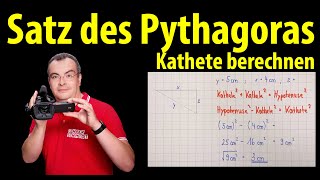 Satz des Pythagoras  Kathete berechnen  einfach erklärt  Lehrerschmidt [upl. by Iborian]