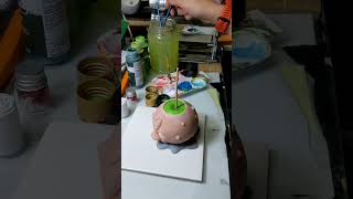 Candy apple making process clayart halloween claysculpting handmade polymerclaysculpture [upl. by Hanoj]