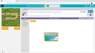 L223 Codeorg  Express2021  Lesson 21 Functions with Harvester  level 3 [upl. by Venuti]