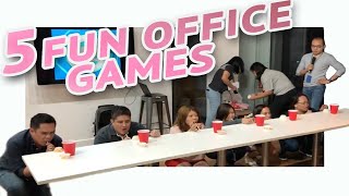 5 FUN PARTY GAMES AT WORK • Part 4 🎲  Minute To Win It Style [upl. by Doownel7]