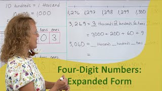 4digit numbers expanded form 3rd grade math lesson [upl. by Nevur]