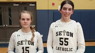 Highlights and interview Seton Catholic girls beat Eatonville in 1A district basketball playoff [upl. by Irat525]