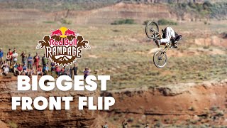 Tom Van Steenbergen Attempts The Biggest Front Flip Ever  Red Bull Rampage 2014 [upl. by Acinahs]