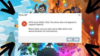 How To Fix Minecraft GLFW error 65542 WGL The driver does not appear to support OpenGL [upl. by Iraam]